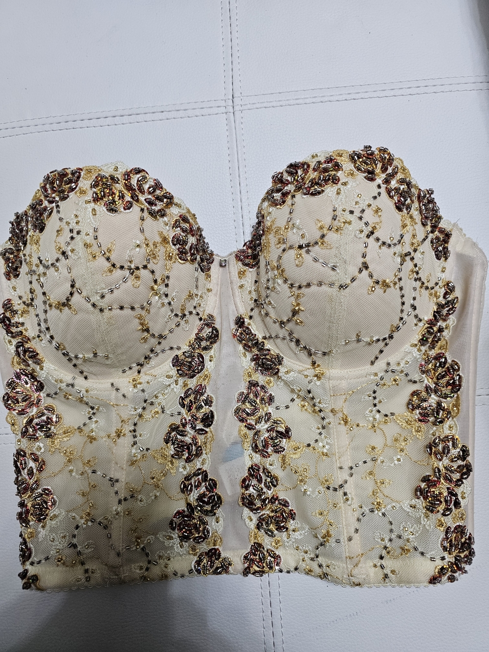 Marciano Ivory Strapless Embellished Bustier Top - Picture 1 of 3